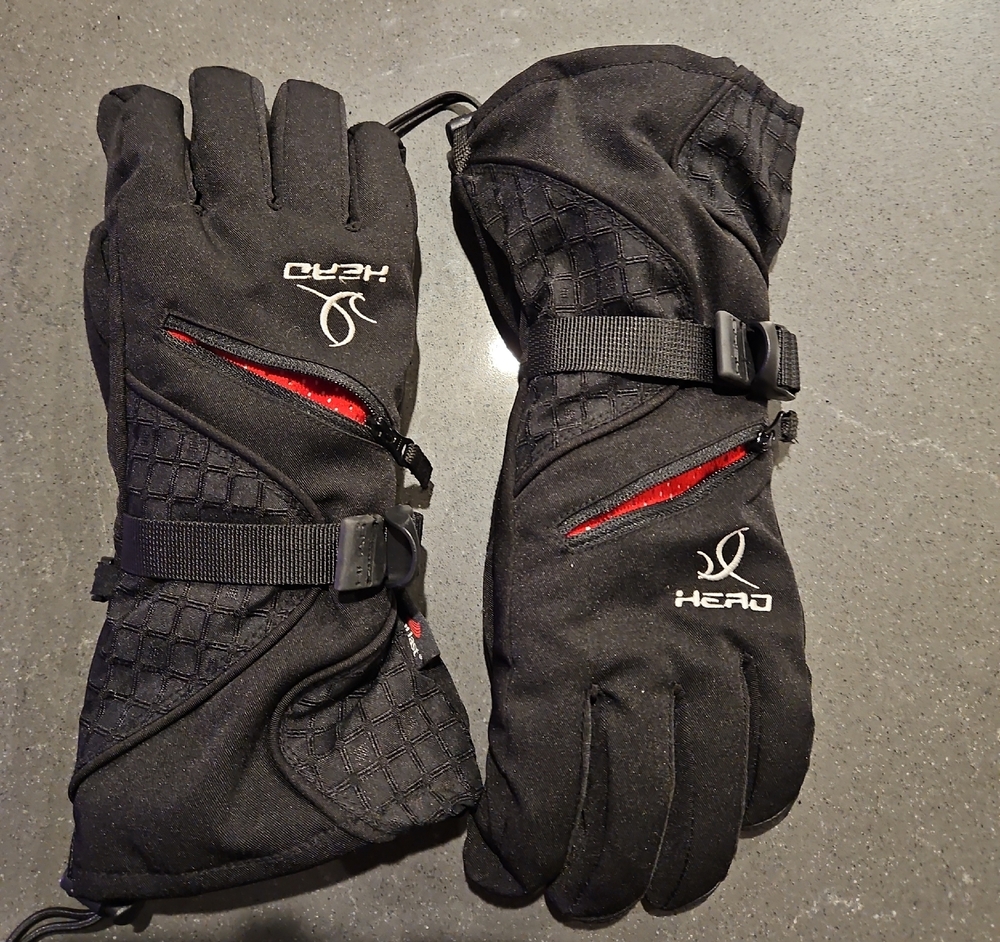 Head Black Gloves with Red Highlights